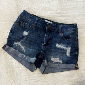 Southern Tide Distressed Rolled Denim Shorts